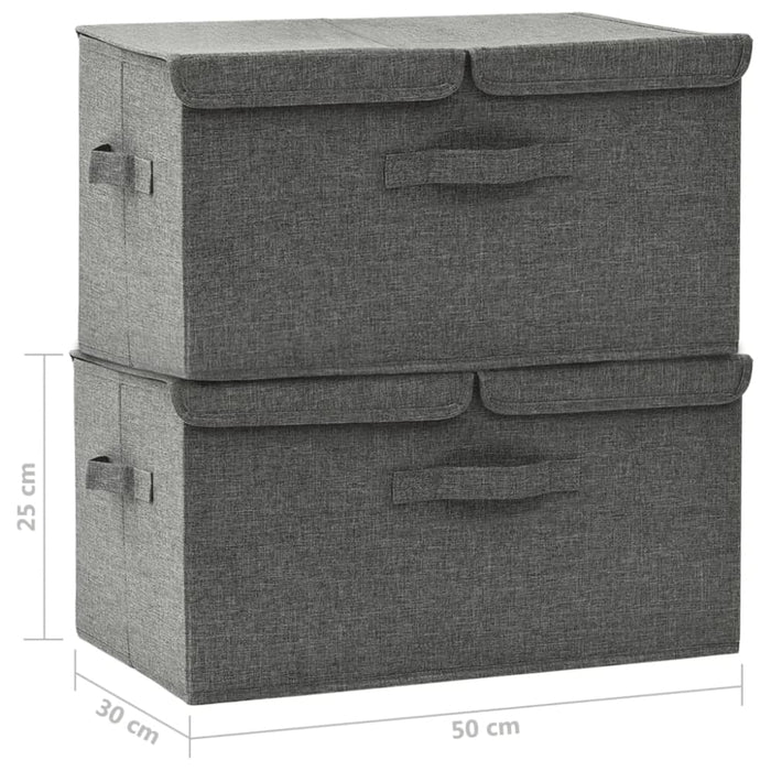 Storage Boxes 2 Pcs Fabric 50x30x25 Cm Anthracite Ttxkot