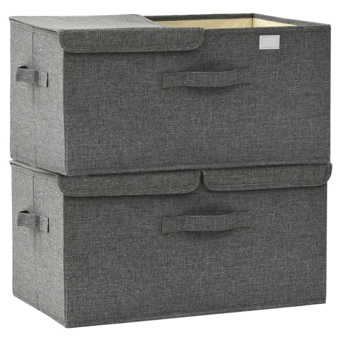 Storage Boxes 2 Pcs Fabric 50x30x25 Cm Anthracite Ttxkot