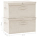 Storage Boxes 2 Pcs Fabric 50x30x25 Cm Cream Ttxkoi