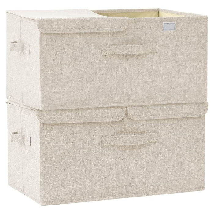 Storage Boxes 2 Pcs Fabric 50x30x25 Cm Cream Ttxkoi