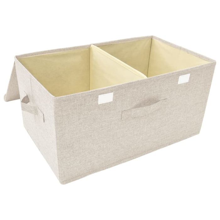 Storage Boxes 2 Pcs Fabric 50x30x25 Cm Cream Ttxkoi