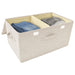 Storage Boxes 2 Pcs Fabric 50x30x25 Cm Cream Ttxkoi