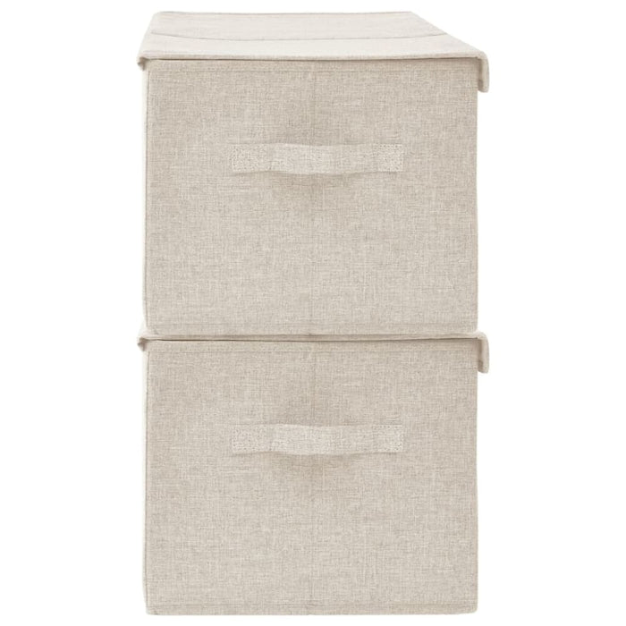 Storage Boxes 2 Pcs Fabric 50x30x25 Cm Cream Ttxkoi