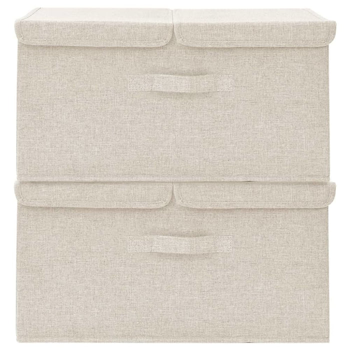 Storage Boxes 2 Pcs Fabric 50x30x25 Cm Cream Ttxkoi