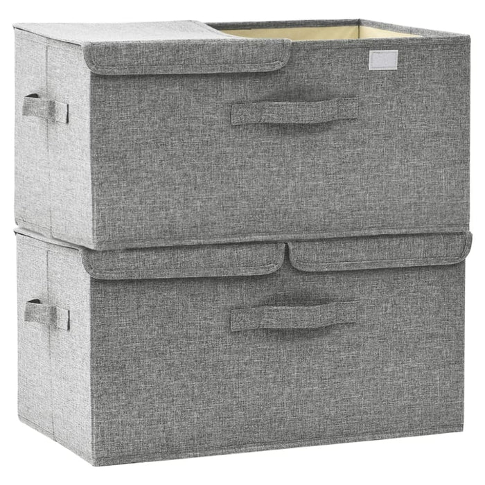 Storage Boxes 2 Pcs Fabric 50x30x25 Cm Grey Ttxkop