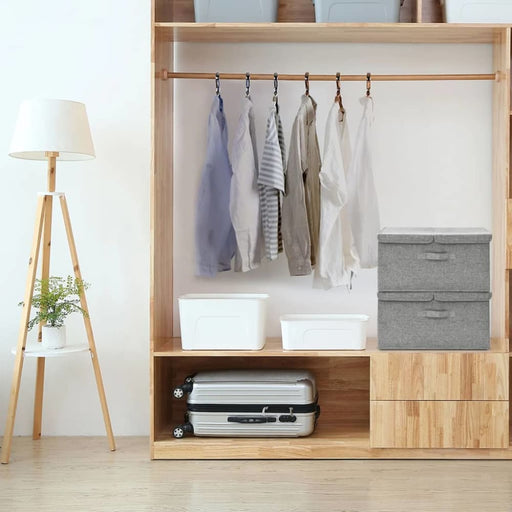 Storage Boxes 2 Pcs Fabric 50x30x25 Cm Grey Ttxkop