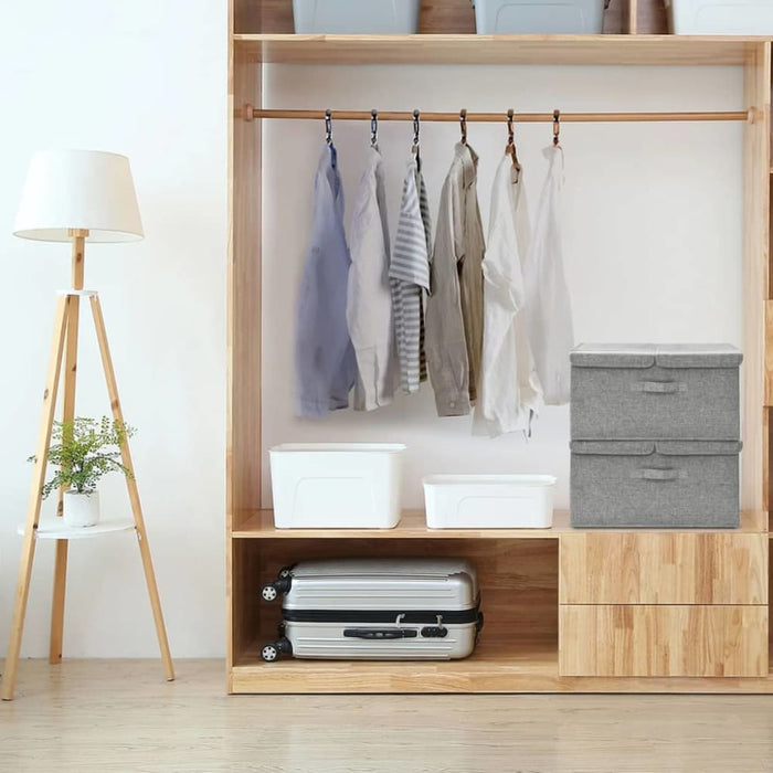 Storage Boxes 2 Pcs Fabric 50x30x25 Cm Grey Ttxkop