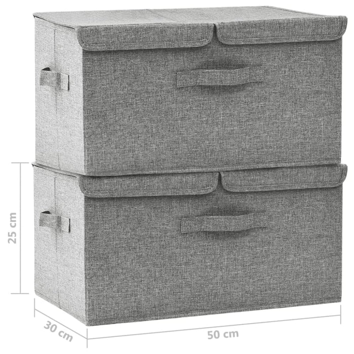 Storage Boxes 2 Pcs Fabric 50x30x25 Cm Grey Ttxkop