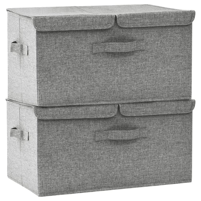 Storage Boxes 2 Pcs Fabric 50x30x25 Cm Grey Ttxkop