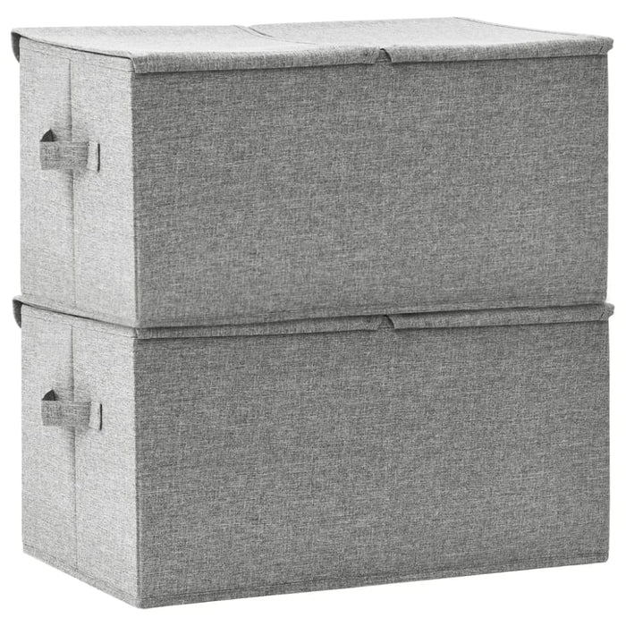 Storage Boxes 2 Pcs Fabric 50x30x25 Cm Grey Ttxkop