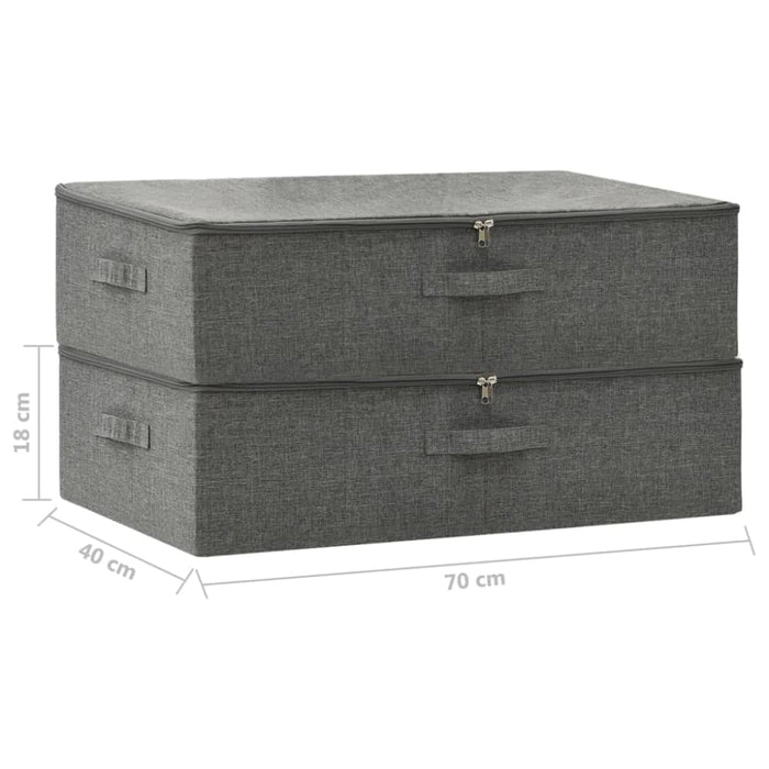 Storage Boxes 2 Pcs Fabric 70x40x18 Cm Anthracite Ttxkba