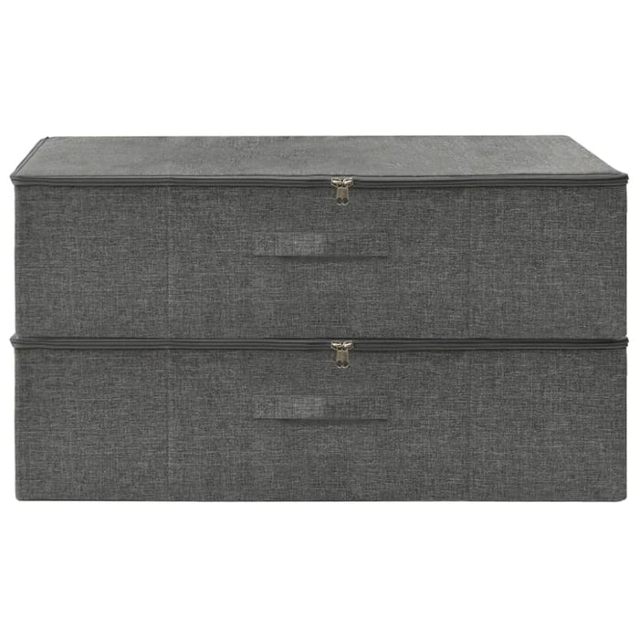 Storage Boxes 2 Pcs Fabric 70x40x18 Cm Anthracite Ttxkba