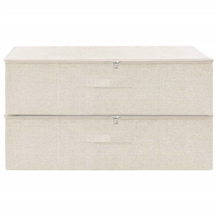 Storage Boxes 2 Pcs Fabric 70x40x18 Cm Cream Ttxkbn