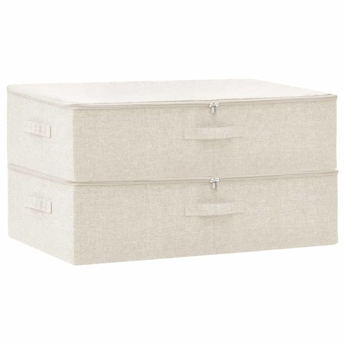 Storage Boxes 2 Pcs Fabric 70x40x18 Cm Cream Ttxkbn