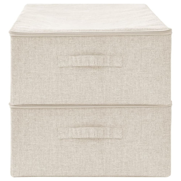 Storage Boxes 2 Pcs Fabric 70x40x18 Cm Cream Ttxkbn
