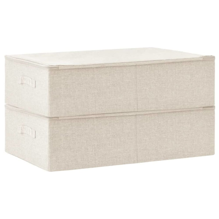 Storage Boxes 2 Pcs Fabric 70x40x18 Cm Cream Ttxkbn