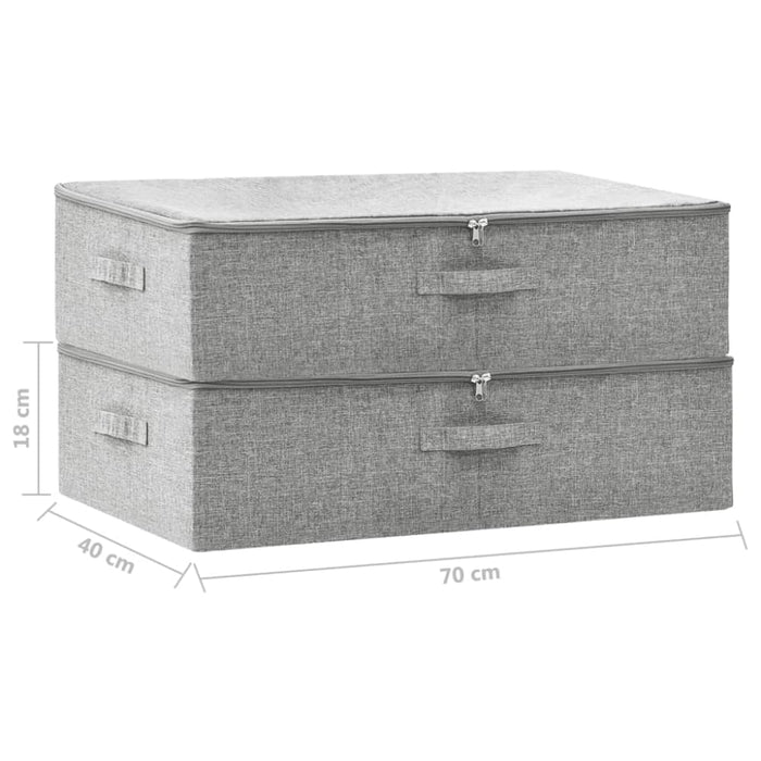 Storage Boxes 2 Pcs Fabric 70x40x18 Cm Grey Ttxkbl