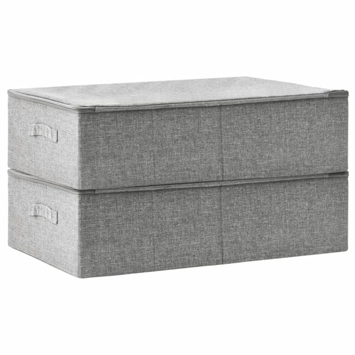 Storage Boxes 2 Pcs Fabric 70x40x18 Cm Grey Ttxkbl