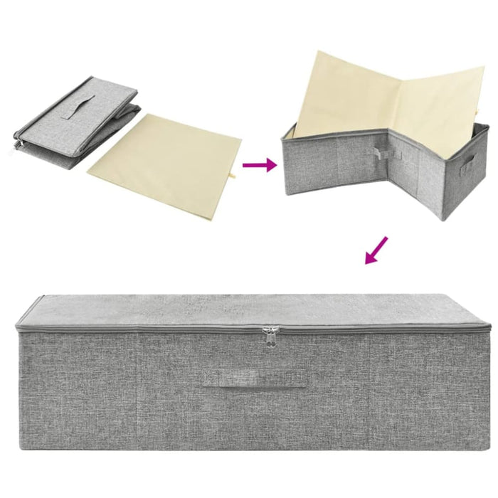 Storage Boxes 2 Pcs Fabric 70x40x18 Cm Grey Ttxkbl