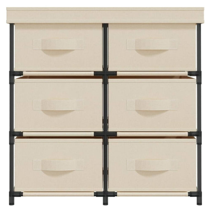 Storage Cabinet with 6 Drawers 55x29x55 Cm Cream Steel