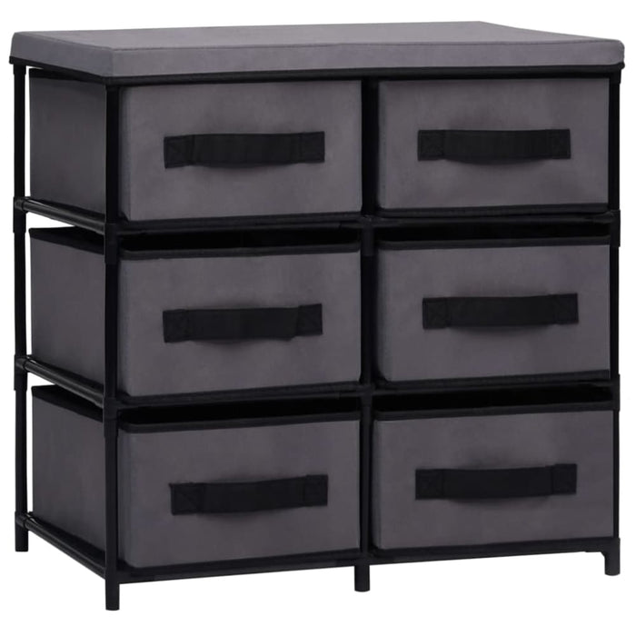 Storage Cabinet With 6 Drawers 55x29x55 Cm Grey Steel Xnntxx