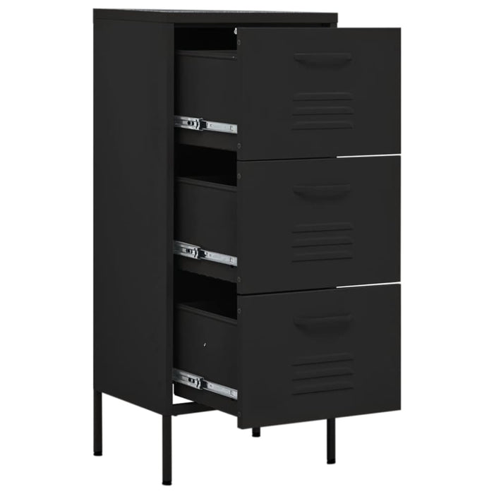 Storage Cabinet Black 42.5x35x101.5 Cm Steel Ttloni
