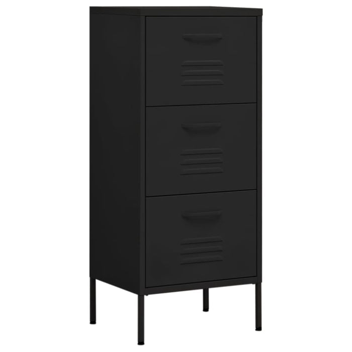 Storage Cabinet Black 42.5x35x101.5 Cm Steel Ttloni