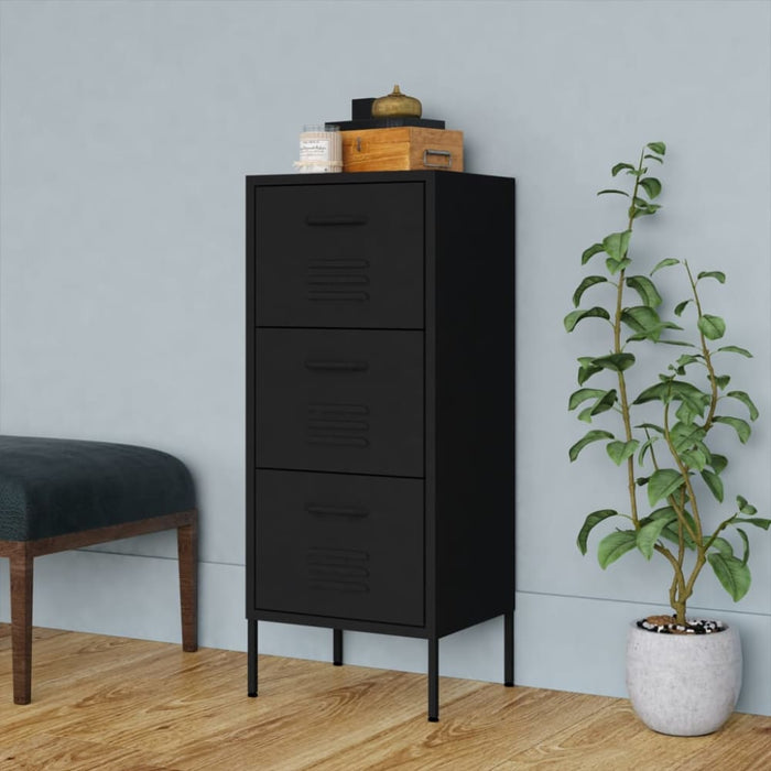 Storage Cabinet Black 42.5x35x101.5 Cm Steel Ttloni