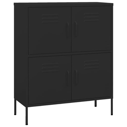 Storage Cabinet Black 80x35x101.5 Cm Steel Ttloax