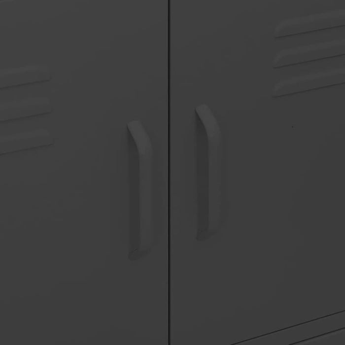 Storage Cabinet Black 80x35x101.5 Cm Steel Ttloax
