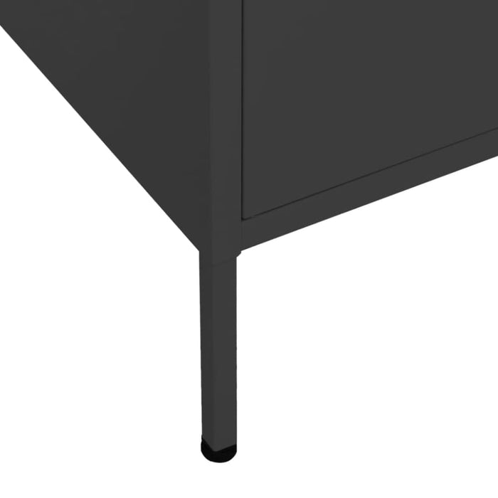 Storage Cabinet Black 80x35x101.5 Cm Steel Ttloax
