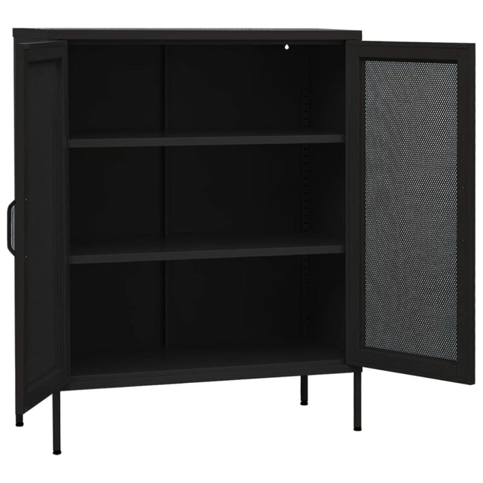 Storage Cabinet Black 80x35x101.5 Cm Steel Ttloin