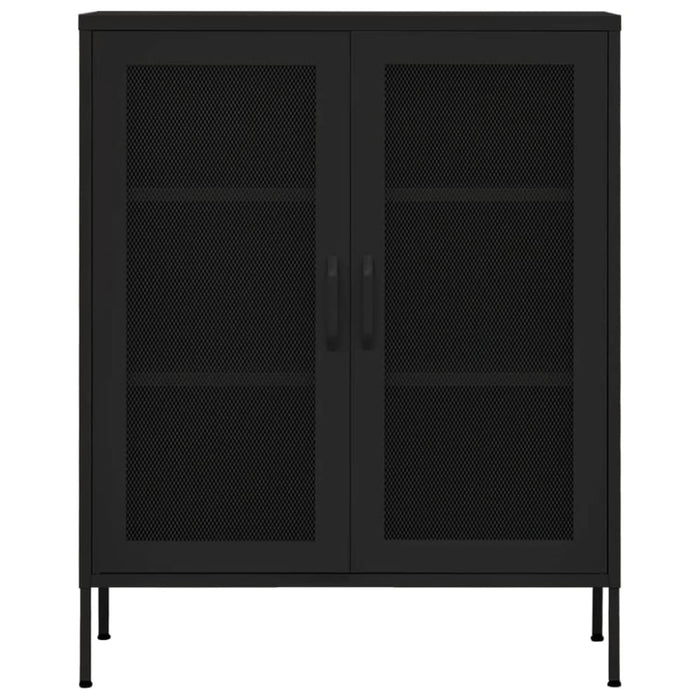 Storage Cabinet Black 80x35x101.5 Cm Steel Ttloin