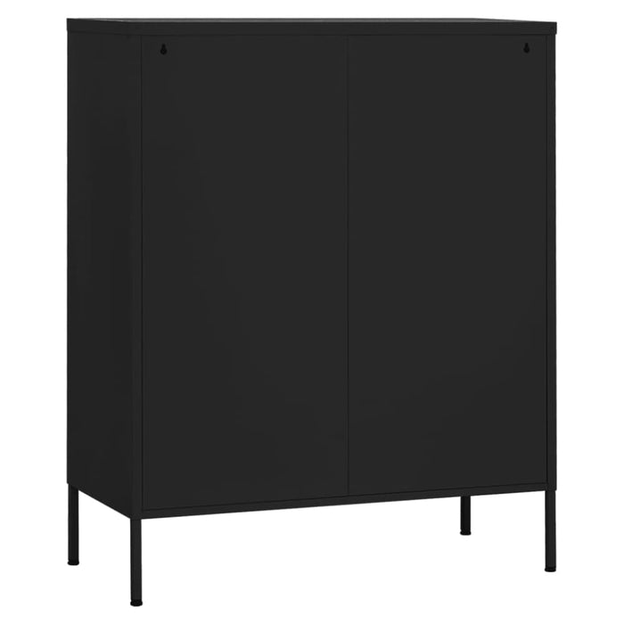 Storage Cabinet Black 80x35x101.5 Cm Steel Ttloin