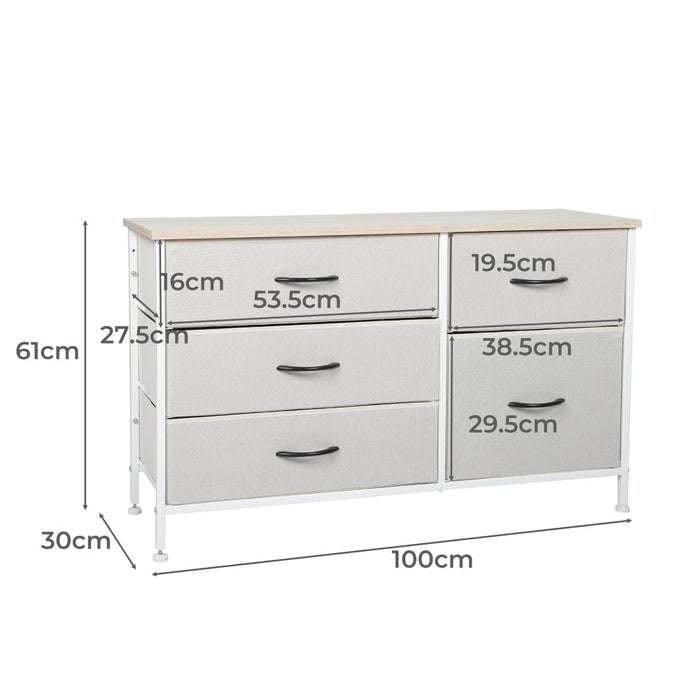 Storage Cabinet Tower Chest of Drawers Dresser Tallboy 5