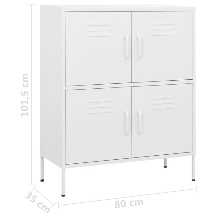Storage Cabinet White 80x35x101.5 Cm Steel Ttloat