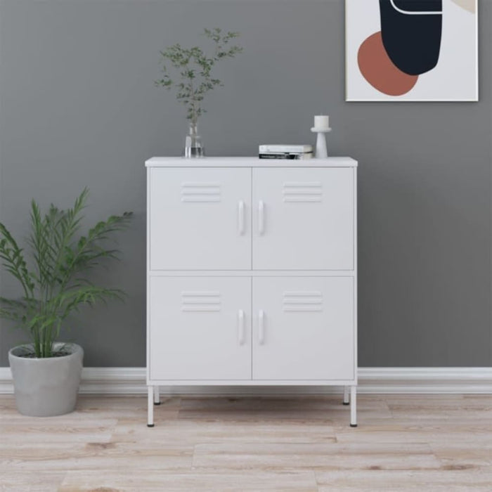 Storage Cabinet White 80x35x101.5 Cm Steel Ttloat