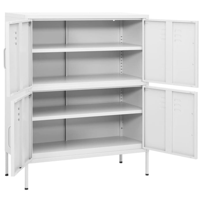 Storage Cabinet White 80x35x101.5 Cm Steel Ttloat