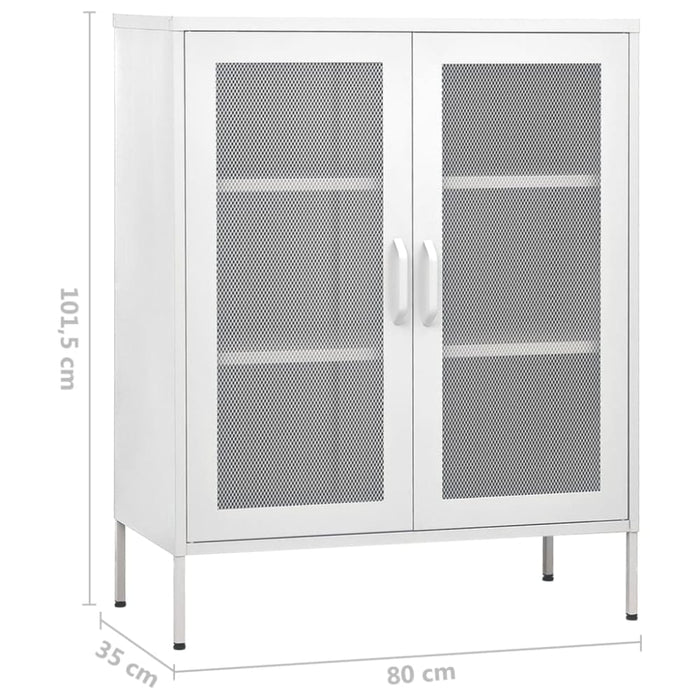 Storage Cabinet White 80x35x101.5 Cm Steel Ttloik