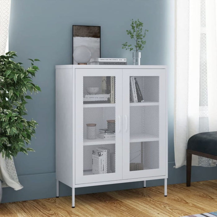 Storage Cabinet White 80x35x101.5 Cm Steel Ttloik