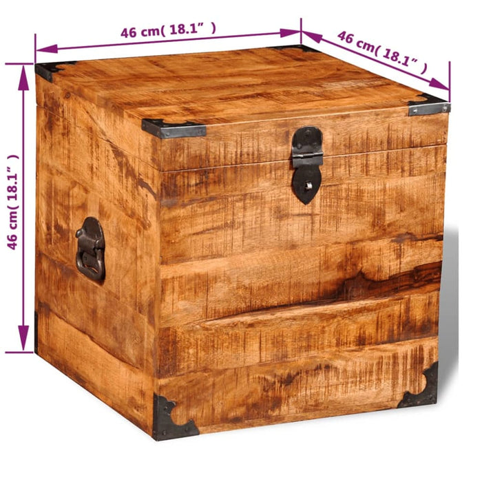 Storage Chest Cubic Rough Mango Wood Xaoltl