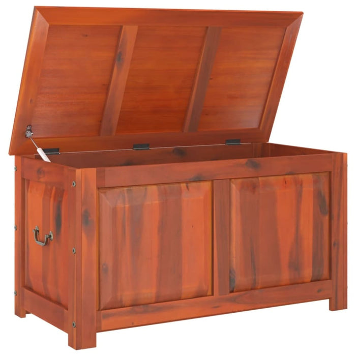 Storage Chest With Lid Brown Solid Wood Acacia Tlakol