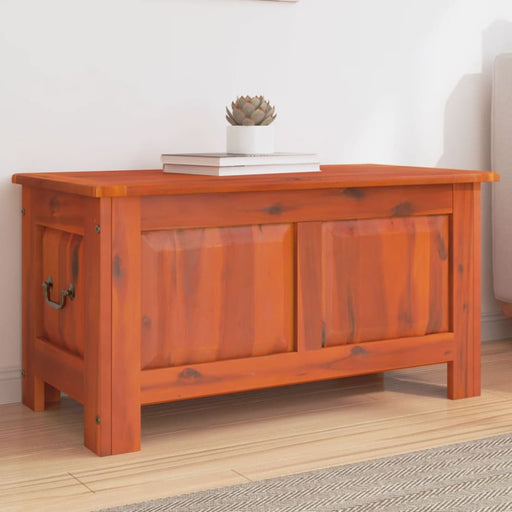 Storage Chest with Lid Brown Solid Wood Acacia Tlakop