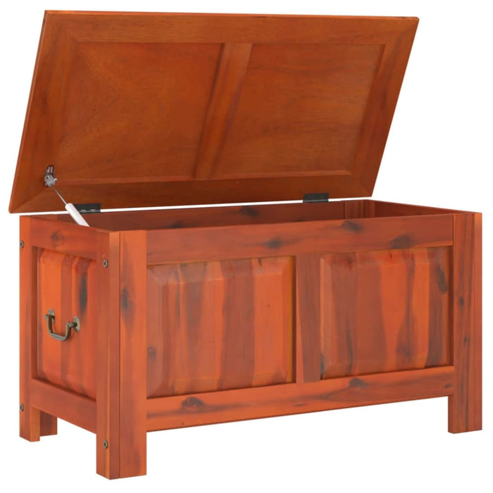 Storage Chest with Lid Brown Solid Wood Acacia Tlakop