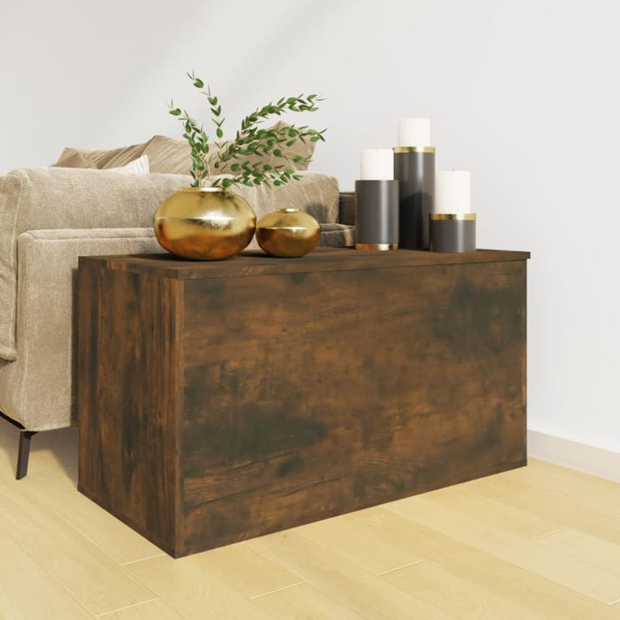 Storage Chest Smoked Oak 84x42x46 Cm Engineered Wood Nopokx