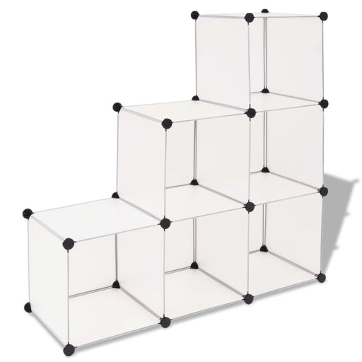 Storage Cube Organiser With 6 Compartments White Xaakxx