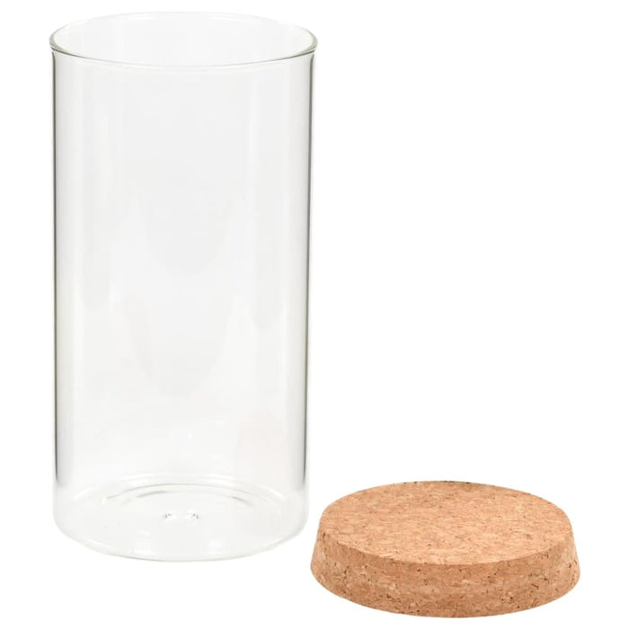 Storage Glass Jars with Cork Lid 6 Pcs 1100 Ml Pbnab