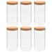Storage Glass Jars with Cork Lid 6 Pcs 1100 Ml Pbnab