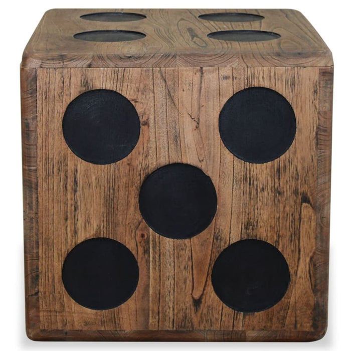 Storage Box Mindi Wood 40x40x40 Cm Dice Design Xaappk