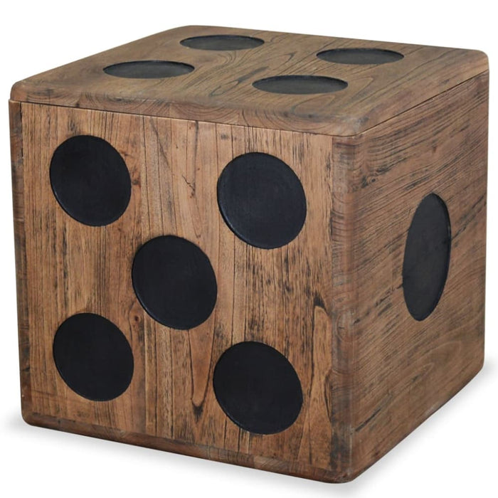 Storage Box Mindi Wood 40x40x40 Cm Dice Design Xaappk